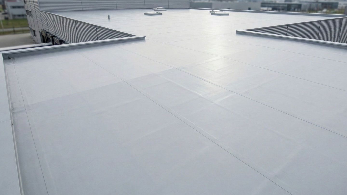 Toiture plate traitée avec un revêtement thermo-réfléchissant